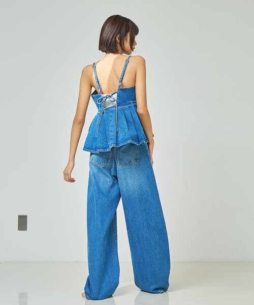 abahouse mavie（アバハウスマヴィ）の「ウォッシュドデニムキャミ/レイヤード/バックリボン/春服/夏服（キャミソール・レディース・グレー/ライトブルー/サックスブルー・フリー）」の14枚目の写真