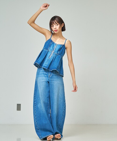 abahouse mavie（アバハウスマヴィ）の「ウォッシュドデニムキャミ/レイヤード/バックリボン/春服/夏服（キャミソール・レディース・グレー/ライトブルー/サックスブルー・フリー）」の15枚目の写真