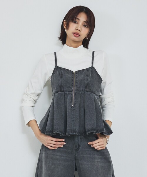 abahouse mavie(アバハウスマヴィ)の「ウォッシュドデニムキャミ/レイヤード/バックリボン/春服/夏服(キャミソール・レディース・グレー/ライトブルー/サックスブルー・フリー)」の14枚目の写真