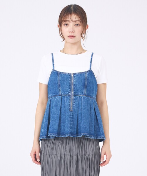 abahouse mavie(アバハウスマヴィ)の「ウォッシュドデニムキャミ/レイヤード/バックリボン/春服/夏服(キャミソール・レディース・グレー/ライトブルー/サックスブルー・フリー)」の16枚目の写真