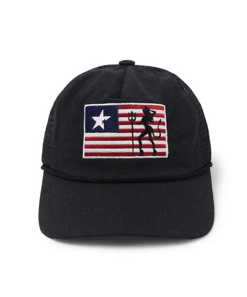 OY(オーワイ)の「『OY/オーワイ』BADLANDS FLAG TRUCKER CAP/バッドランズフラッグトラッカーキャップ(キャップ・メンズ・ブラック/カモフラージュ・FREE)」の13枚目の写真