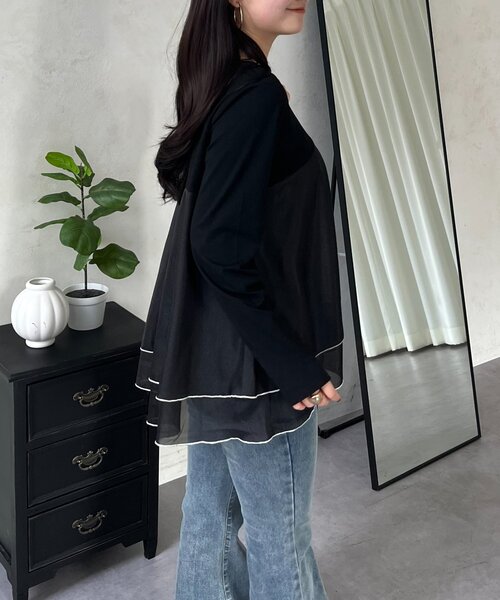 prose verse（プロズヴェール）の「裾バイカラーティアードロンT（Tシャツ/カットソー・レディース・オフホワイト/ブラック・LARGE/MEDIUM）」の17枚目の写真