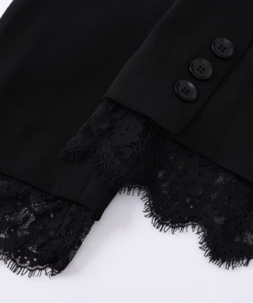 LA POMME petit(ラポミ・プチ)の「Back Lace Design Jacket(テーラードジャケット・レディース・ブラック・LARGE/MEDIUM/SMALL)」の5枚目の写真