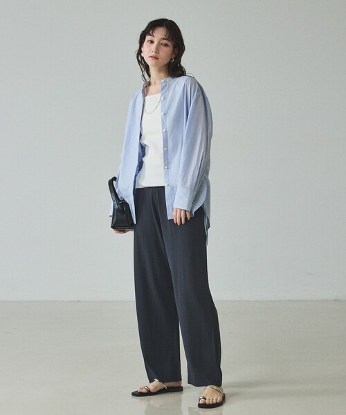 qualite（カリテ）の「【接触冷感】レーヨンストレッチニットパンツ/春服/夏服/オフィスカジュアル/セットアップ（その他パンツ・レディース・チャコールグレー/グレー・38/36）」の9枚目の写真