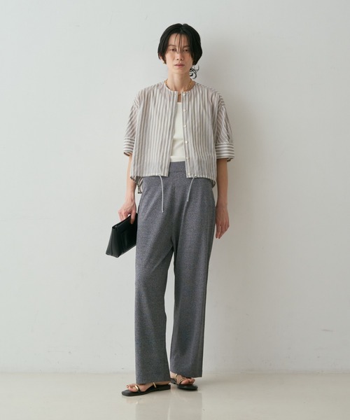 qualite(カリテ)の「【接触冷感】レーヨンストレッチニットパンツ 春服 夏服 オフィスカジュアル セットアップ(その他パンツ・レディース・チャコールグレー/グレー/グレー系その他2/ダークベージュ・38/36)」の6枚目の写真