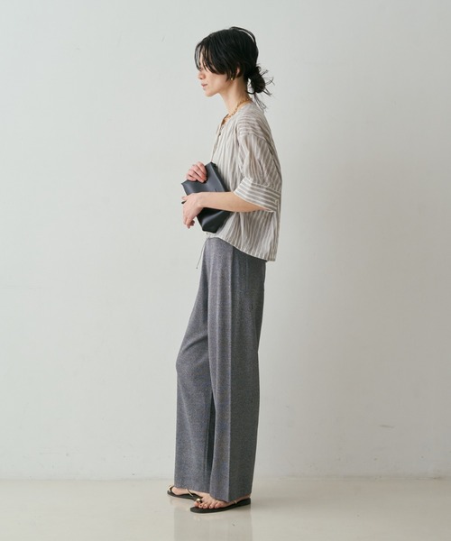 qualite(カリテ)の「【接触冷感】レーヨンストレッチニットパンツ 春服 夏服 オフィスカジュアル セットアップ(その他パンツ・レディース・チャコールグレー/グレー/グレー系その他2/ダークベージュ・38/36)」の7枚目の写真
