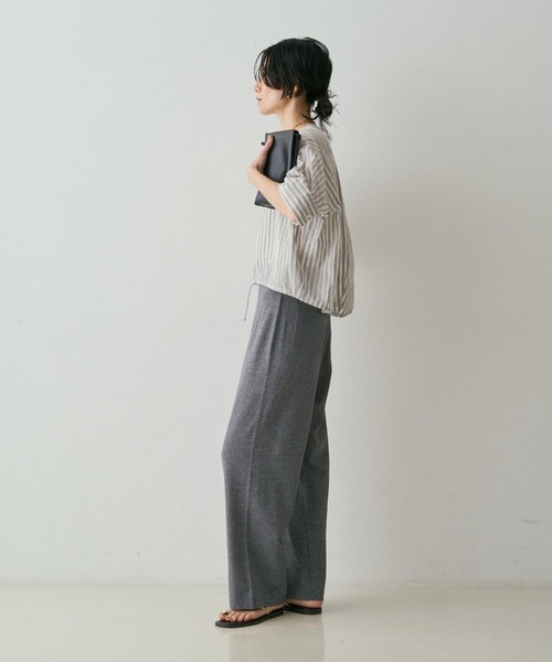qualite(カリテ)の「【接触冷感】レーヨンストレッチニットパンツ 春服 夏服 オフィスカジュアル セットアップ(その他パンツ・レディース・チャコールグレー/グレー/グレー系その他2/ダークベージュ・38/36)」の8枚目の写真