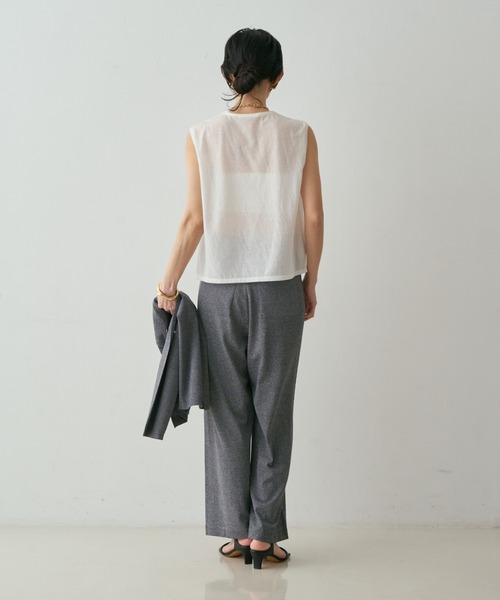 qualite(カリテ)の「【接触冷感】レーヨンストレッチニットパンツ 春服 夏服 オフィスカジュアル セットアップ(その他パンツ・レディース・チャコールグレー/グレー/グレー系その他2/ダークベージュ・38/36)」の12枚目の写真