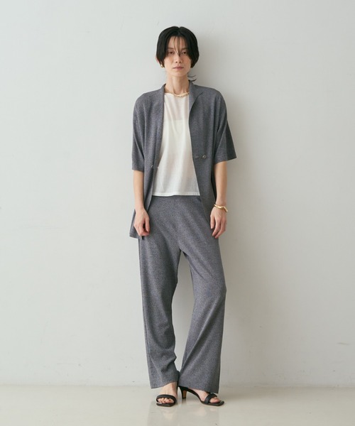 qualite(カリテ)の「【接触冷感】レーヨンストレッチニットパンツ 春服 夏服 オフィスカジュアル セットアップ(その他パンツ・レディース・チャコールグレー/グレー/グレー系その他2/ダークベージュ・38/36)」の22枚目の写真
