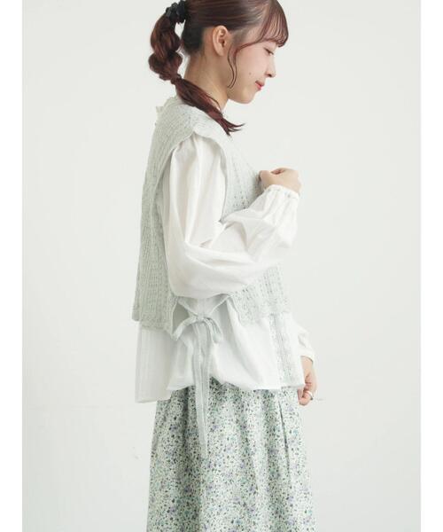 TSUHARU by Samansa Mos2（ツハルバイサマンサモスモス）の「リバーレースラウンド切替ブラウス（シャツ/ブラウス・レディース・ブラック/オフホワイト・F）」の8枚目の写真