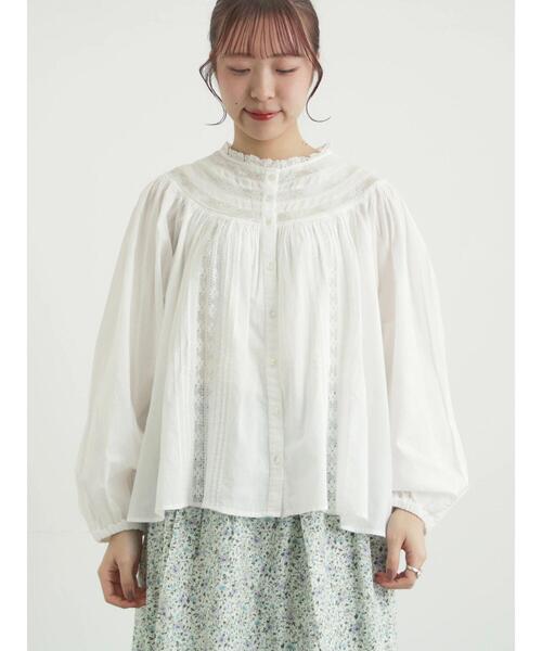 TSUHARU by Samansa Mos2（ツハルバイサマンサモスモス）の「リバーレースラウンド切替ブラウス（シャツ/ブラウス・レディース・ブラック/オフホワイト・F）」の12枚目の写真