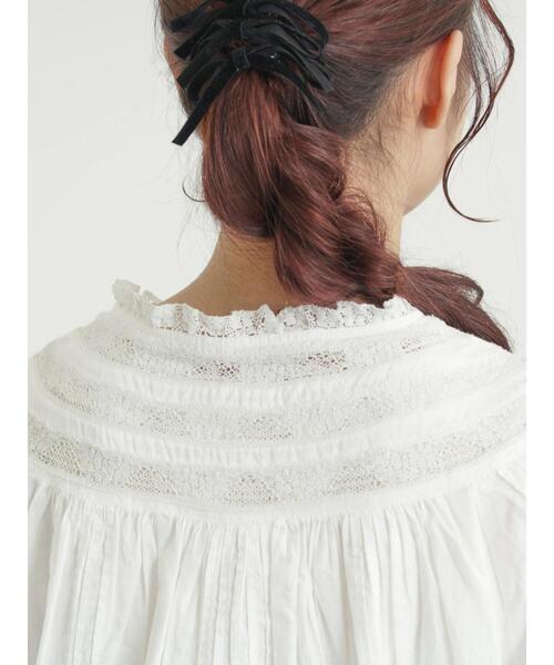 TSUHARU by Samansa Mos2（ツハルバイサマンサモスモス）の「リバーレースラウンド切替ブラウス（シャツ/ブラウス・レディース・ブラック/オフホワイト・F）」の16枚目の写真