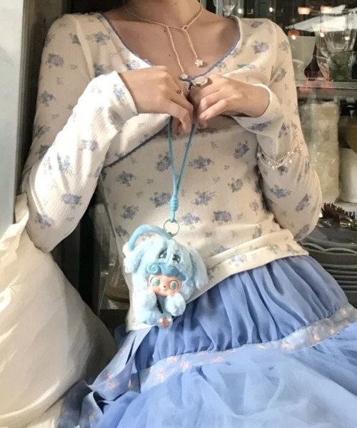 meJane（ミージェーン）の「小花柄バックレースリボンカットソー（Tシャツ/カットソー・レディース・ホワイト・FREE）」の4枚目の写真