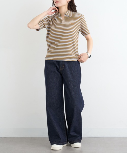 Healthknit(ヘルスニット)の「【Healthknit】26SS Multi Border Waffle Skipper Polo S/S 682S(ポロシャツ・レディース・アイボリー系1/ライム/ブラウン系1・FREE)」の16枚目の写真