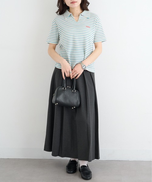 Healthknit(ヘルスニット)の「【Healthknit】26SS Multi Border Waffle Skipper Polo S/S 682S(ポロシャツ・レディース・アイボリー系1/ライム/ブラウン系1・FREE)」の10枚目の写真