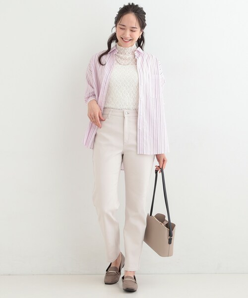 SHOO・LA・RUE(シューラルー)の「【洗濯機可/SS-LL/ストレッチ】すらっときれい見え 大人のストレートパンツ(その他パンツ・レディース・ナチュラル/オフホワイト/ブラック・01/02/10/04/03)」の15枚目の写真