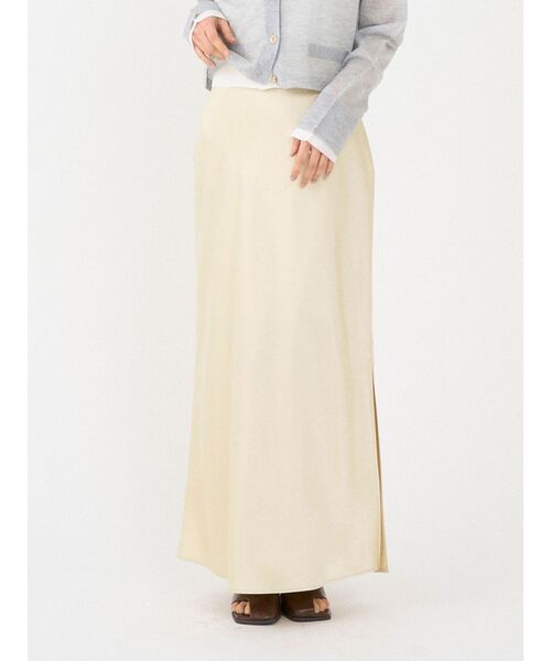 LAGUNAMOON（ラグナムーン）の「スリットサテンナロースカート（スカート・レディース・イエロー/アイボリー/ミント・MEDIUM/SMALL）」の11枚目の写真