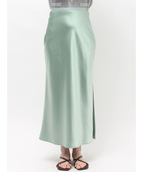 LAGUNAMOON（ラグナムーン）の「スリットサテンナロースカート（スカート・レディース・イエロー/アイボリー/ミント・MEDIUM/SMALL）」の15枚目の写真