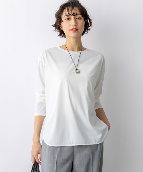23区(ニジュウサンク)の「ジョーゼットトリコット TEEブラウス(Tシャツ/カットソー・レディース・ホワイト系・38)」の1枚目の写真
