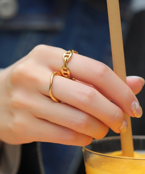 Cream dot.(クリームドット)の「【サージカルステンレス】トレンド感を上げるマリンチェーンのステンレスリング(リング・レディース・ゴールド/シルバー・12号/15号/17号/20号/9号)」の10枚目の写真