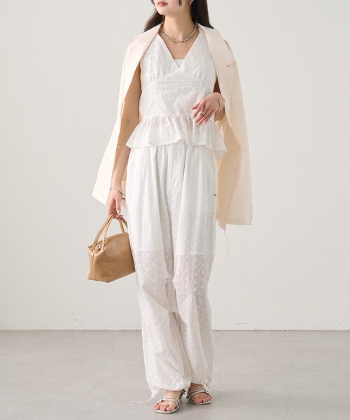 mystic（ミスティック）の「コットン刺繍ホルターネック（シャツ/ブラウス・レディース・オフホワイト/ピンク/ブラック・FREE）」の8枚目の写真