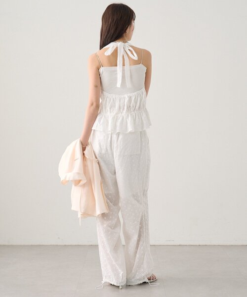 mystic（ミスティック）の「コットン刺繍ホルターネック（シャツ/ブラウス・レディース・オフホワイト/ピンク/ブラック・FREE）」の10枚目の写真