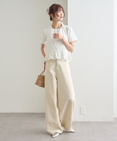 mystic（ミスティック）の「コットン刺繍ホルターネック（シャツ/ブラウス・レディース・オフホワイト/ピンク/ブラック・FREE）」の13枚目の写真