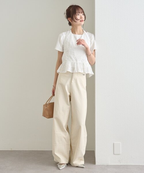 mystic（ミスティック）の「コットン刺繍ホルターネック（シャツ/ブラウス・レディース・オフホワイト/ピンク/ブラック・FREE）」の14枚目の写真