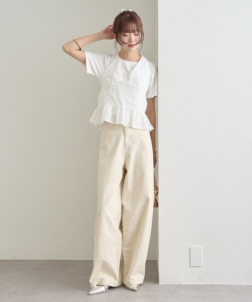 mystic（ミスティック）の「コットン刺繍ホルターネック（シャツ/ブラウス・レディース・オフホワイト/ピンク/ブラック・FREE）」の15枚目の写真