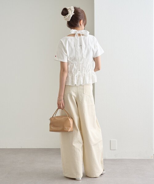 mystic（ミスティック）の「コットン刺繍ホルターネック（シャツ/ブラウス・レディース・オフホワイト/ピンク/ブラック・FREE）」の19枚目の写真