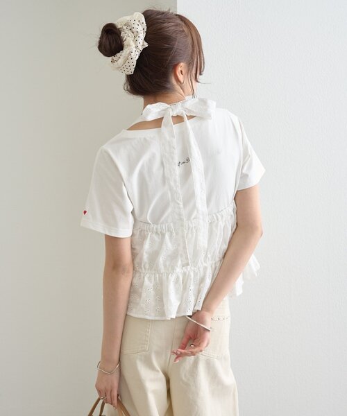 mystic（ミスティック）の「コットン刺繍ホルターネック（シャツ/ブラウス・レディース・オフホワイト/ピンク/ブラック・FREE）」の20枚目の写真