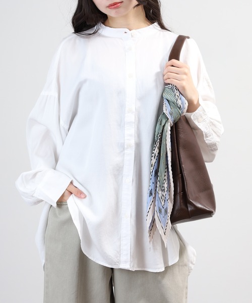 hunch（ハンチ）の「hunch テンセルデニムオーバーシャツ 長袖（シャツ/ブラウス・レディース・ブルー/グレー/ホワイト/ブルー系その他・FREE）」の2枚目の写真