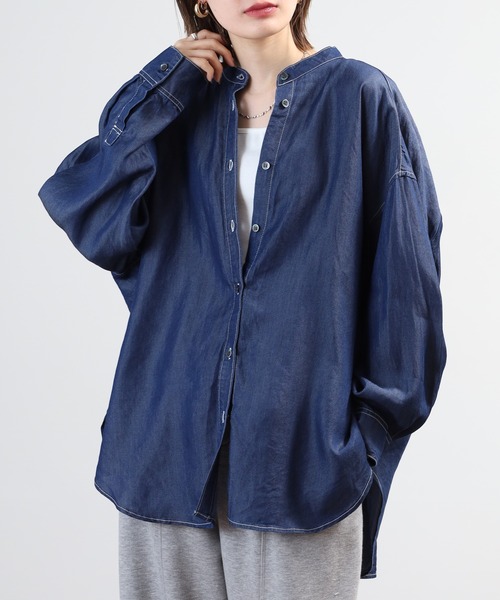 hunch（ハンチ）の「hunch テンセルデニムオーバーシャツ 長袖（シャツ/ブラウス・レディース・ブルー/グレー/ホワイト/ブルー系その他・FREE）」の18枚目の写真