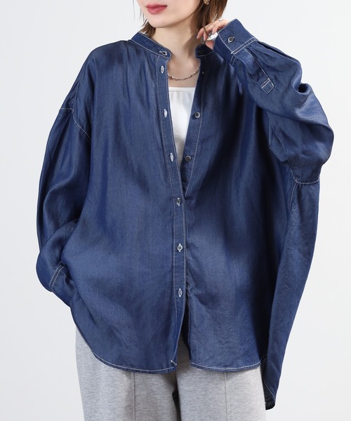 hunch（ハンチ）の「hunch テンセルデニムオーバーシャツ 長袖（シャツ/ブラウス・レディース・ブルー/グレー/ホワイト/ブルー系その他・FREE）」の17枚目の写真