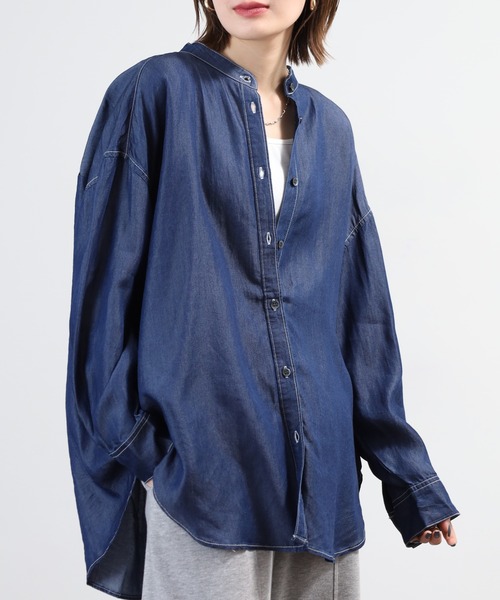 hunch（ハンチ）の「hunch テンセルデニムオーバーシャツ 長袖（シャツ/ブラウス・レディース・ブルー/グレー/ホワイト/ブルー系その他・FREE）」の15枚目の写真