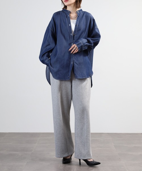 hunch（ハンチ）の「hunch テンセルデニムオーバーシャツ 長袖（シャツ/ブラウス・レディース・ブルー/グレー/ホワイト/ブルー系その他・FREE）」の20枚目の写真