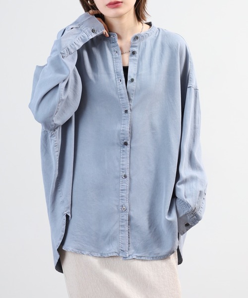hunch（ハンチ）の「hunch テンセルデニムオーバーシャツ 長袖（シャツ/ブラウス・レディース・ブルー/グレー/ホワイト/ブルー系その他・FREE）」の22枚目の写真