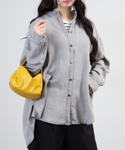 hunch（ハンチ）の「hunch テンセルデニムオーバーシャツ 長袖（シャツ/ブラウス・レディース・ブルー/グレー/ホワイト/ブルー系その他・FREE）」の9枚目の写真