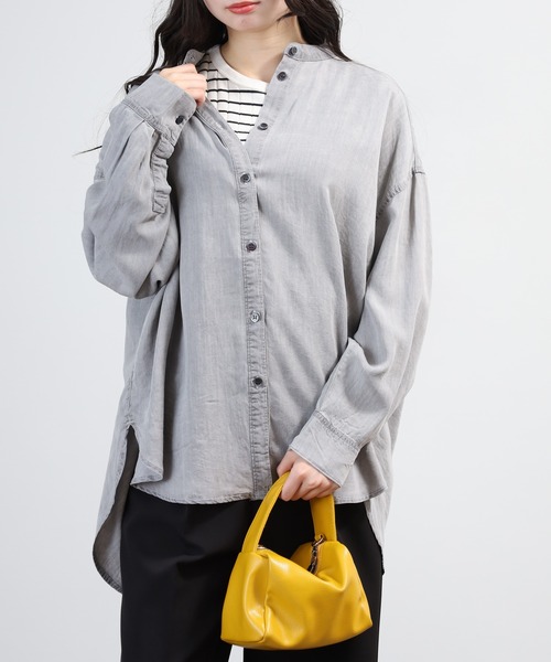 hunch（ハンチ）の「hunch テンセルデニムオーバーシャツ 長袖（シャツ/ブラウス・レディース・ブルー/グレー/ホワイト/ブルー系その他・FREE）」の10枚目の写真