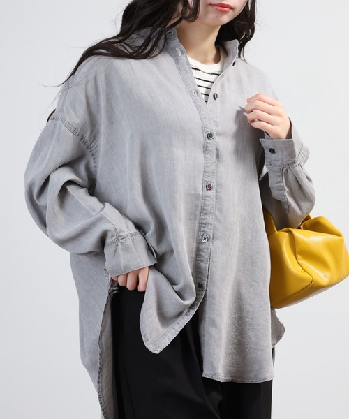hunch（ハンチ）の「hunch テンセルデニムオーバーシャツ 長袖（シャツ/ブラウス・レディース・ブルー/グレー/ホワイト/ブルー系その他・FREE）」の8枚目の写真