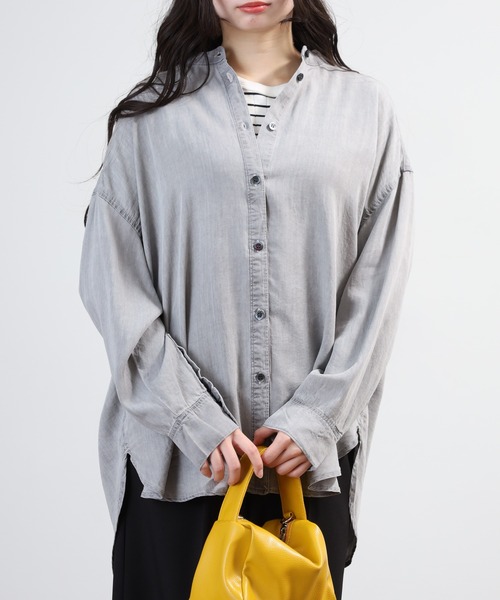 hunch（ハンチ）の「hunch テンセルデニムオーバーシャツ 長袖（シャツ/ブラウス・レディース・ブルー/グレー/ホワイト/ブルー系その他・FREE）」の11枚目の写真