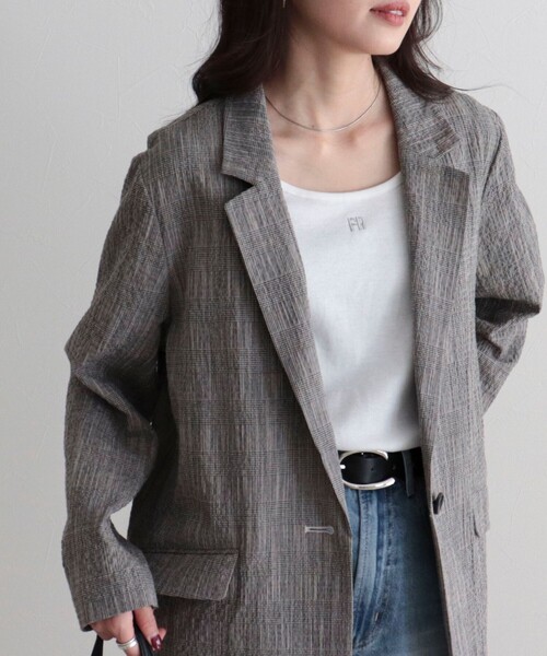 fredy emue（フレディエミュ）の「FR刺繍タンクトップ（タンクトップ・レディース・ブラック/ライトグレー/チャコールグレー/オフホワイト・38）」の2枚目の写真