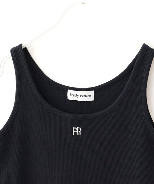 fredy emue（フレディエミュ）の「FR刺繍タンクトップ（タンクトップ・レディース・ブラック/ライトグレー/チャコールグレー/オフホワイト・38）」の8枚目の写真