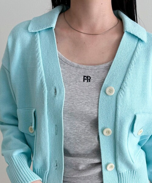 fredy emue（フレディエミュ）の「FR刺繍タンクトップ（タンクトップ・レディース・ブラック/ライトグレー/チャコールグレー/オフホワイト・38）」の14枚目の写真