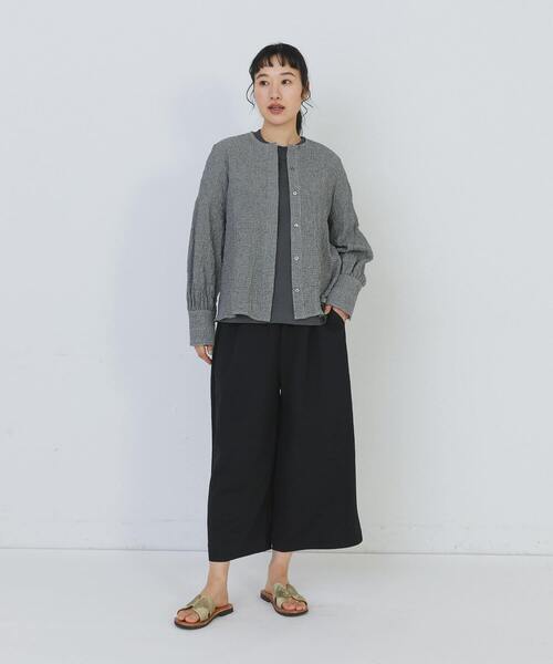 conges payes ADIEU TRISTESSE(コンジェ ペイエ アデュートリステス)の「ワッフルラウンドカラーシャツ(シャツ/ブラウス・レディース・ベージュ系その他/ブラック系その他/ブルー系その他・38)」の11枚目の写真