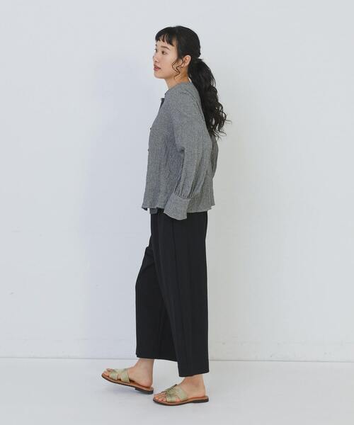 conges payes ADIEU TRISTESSE(コンジェ ペイエ アデュートリステス)の「ワッフルラウンドカラーシャツ(シャツ/ブラウス・レディース・ベージュ系その他/ブラック系その他/ブルー系その他・38)」の12枚目の写真