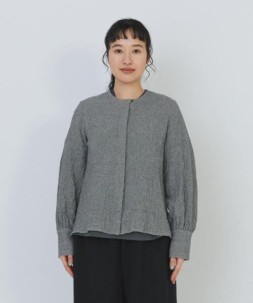 conges payes ADIEU TRISTESSE(コンジェ ペイエ アデュートリステス)の「ワッフルラウンドカラーシャツ(シャツ/ブラウス・レディース・ベージュ系その他/ブラック系その他/ブルー系その他・38)」の15枚目の写真