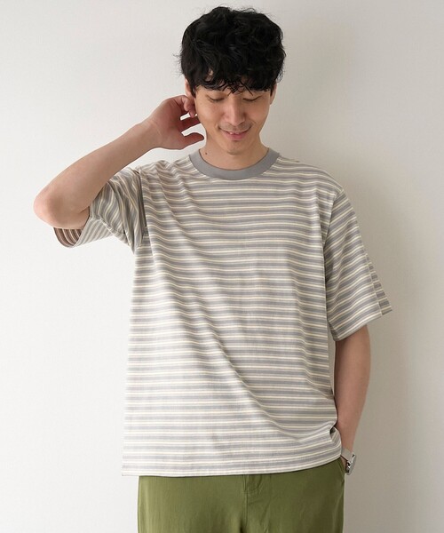 coen(コーエン)の「RepurヘビーコットンボーダーTシャツ【抗菌性、消臭性】(Tシャツ/カットソー・メンズ・グレー/ダークグレー/ブラウン・S/M/L/XL)」の11枚目の写真