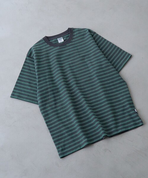 coen(コーエン)の「RepurヘビーコットンボーダーTシャツ【抗菌性、消臭性】(Tシャツ/カットソー・メンズ・グレー/ダークグレー/ブラウン・S/M/L/XL)」の17枚目の写真