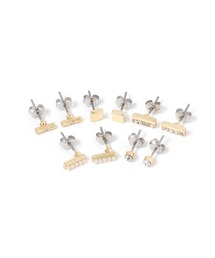 メタルバーパールピアス10点セット / 656194